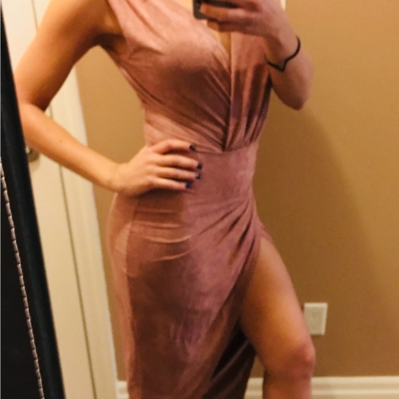 Fashion Nova Dusty Rose Suede Dress - Picture 3 of 3